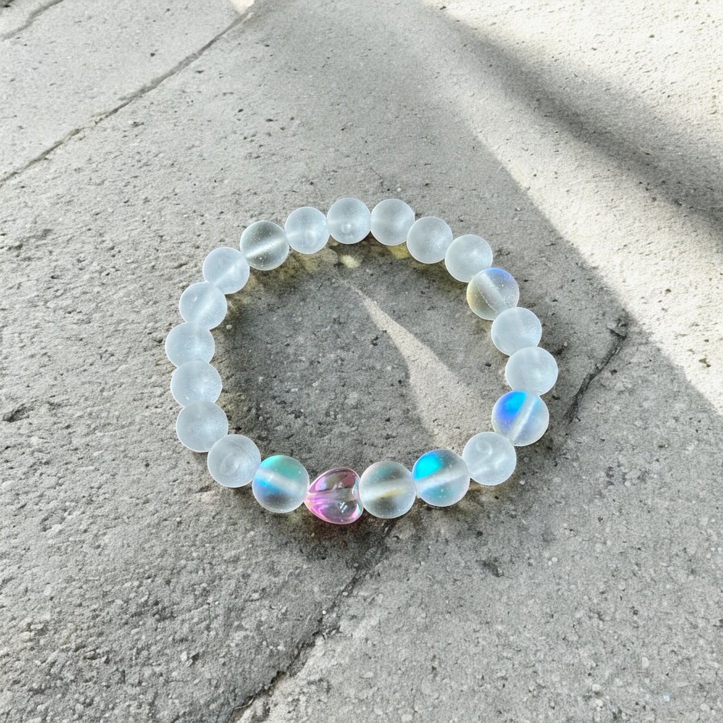 Frosted White Handmade Kids Bracelet