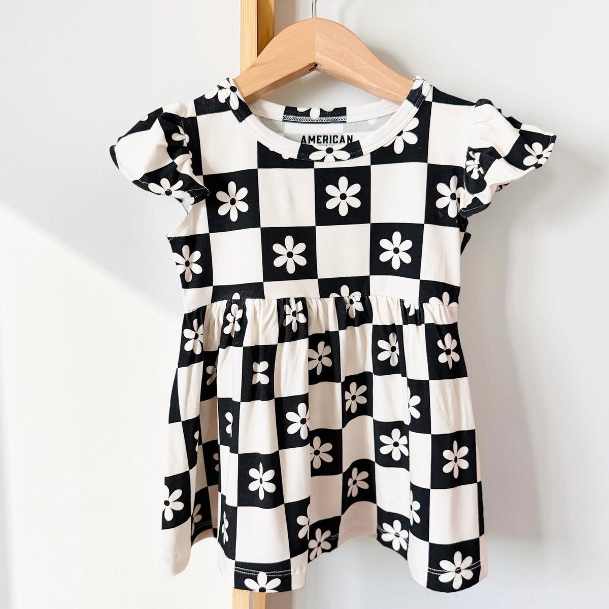 Checkered Flowers Bamboo Dress