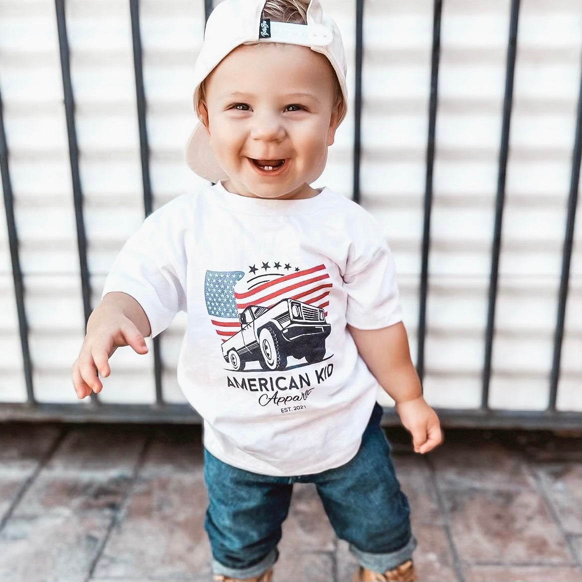 Truck + Flag Graphic Tee