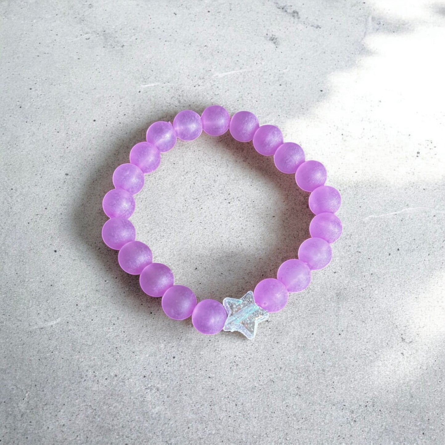 Frosted Purple Handmade Kids Bracelet