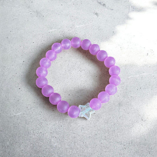 Frosted Purple Handmade Kids Bracelet