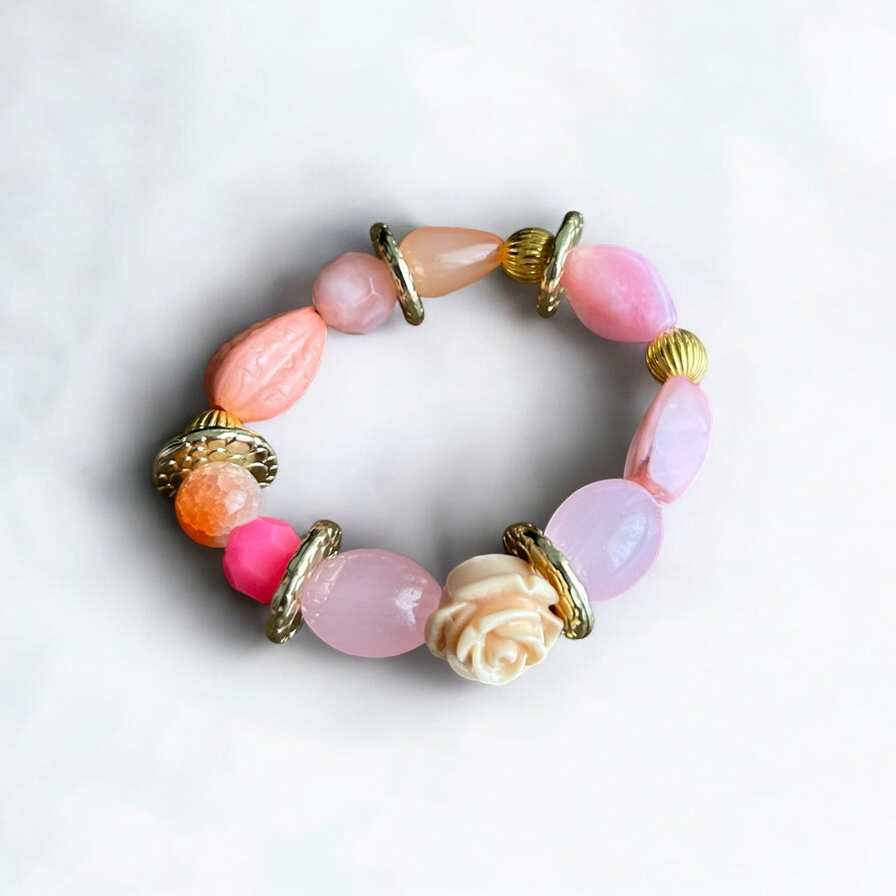 Pink Rose Handmade Kids Bracelet