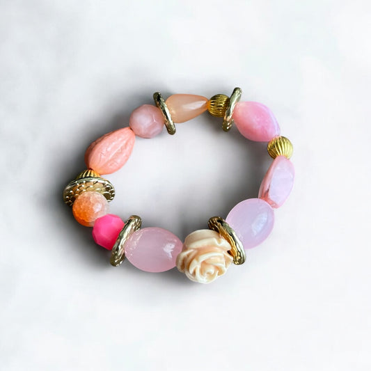 Pink Rose Handmade Kids Bracelet