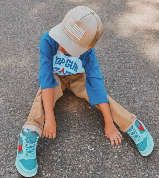 Tan Flag Trucker Hat