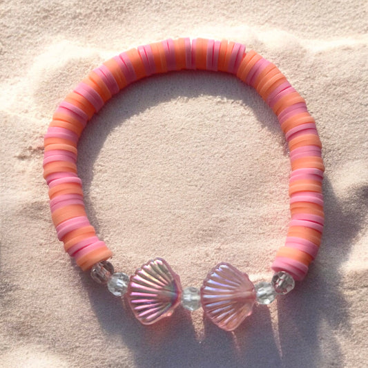 Pink Seashell Handmade Kids Bracelet