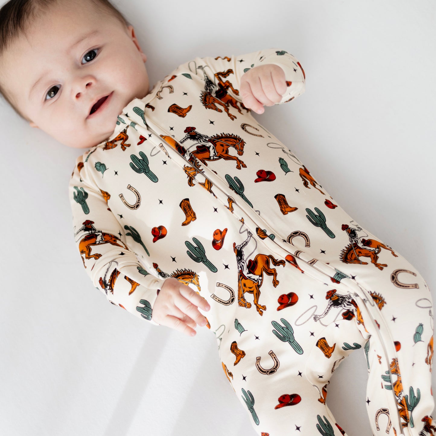 Western Cowboy Bamboo Zipper Pajama