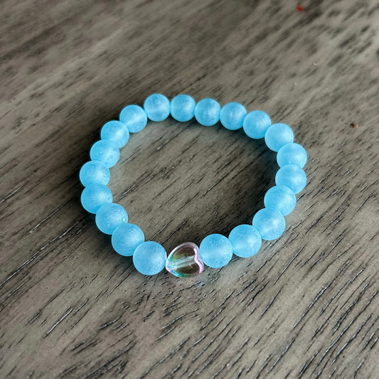 Frosted Blue Handmade Kids Bracelet