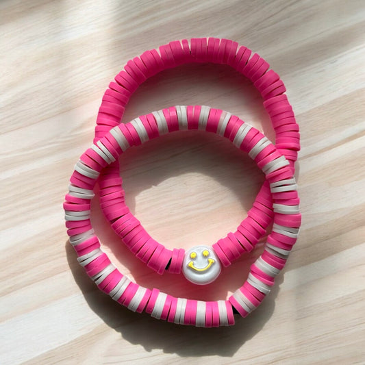 Hot Pink Handmade Kids Bracelet Set