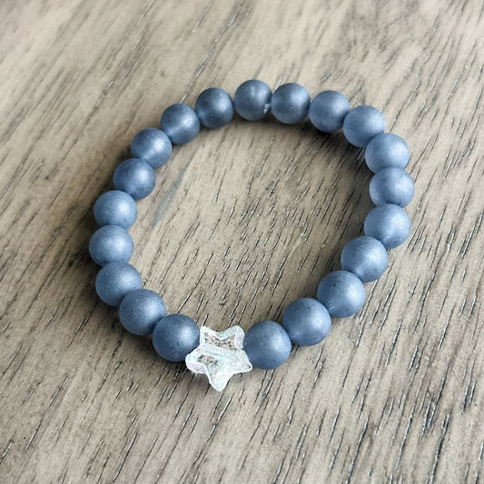 Frosted Black Handmade Kids Bracelet