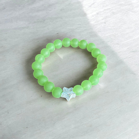 Frosted Green Handmade Kids Bracelet
