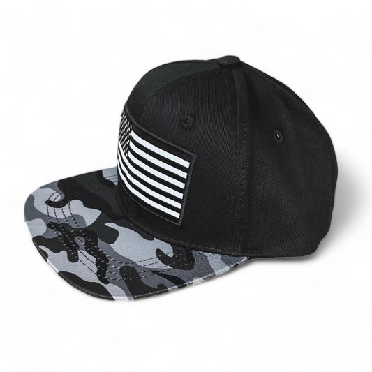 Camo + Flag Snapback Hat